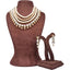 American Dimond with Gold Plated Perl Necklace Alloy Jewel Set ClothsVilla
