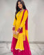Awesome Yellow And Pink Color Sequence Embroidery Work Sharara Suit Clothsvilla