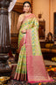 Blissful Green Organza Silk Saree With Redolent Blouse Piece Bvipul