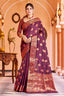 Glorious Purple Soft Banarasi Silk Saree With Glowing Blouse Piece Bvipul