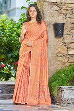 Load image into Gallery viewer, Classic Orange Pashmina saree With Engaging Blouse Piece Bvipul
