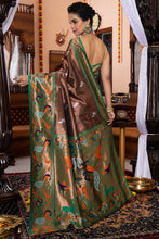 Load image into Gallery viewer, Demanding Brown Paithani Silk Saree With Impressive Blouse Piece Bvipul