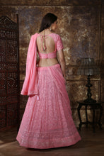 Load image into Gallery viewer, Beautiful Dusty Pink Georgette Thread and Sequence Embroidered Lehenga Choli ClothsVilla