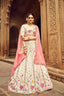 Beige Georgette Thread With Sequince Embroidered Lehenga Choli ClothsVilla.com