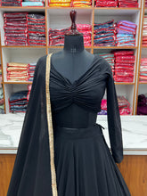 Load image into Gallery viewer, Black Color Trending Lehenga Choli With Stitching and Dupatta Clothsvilla