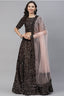 Black Velvet Sequins Embroidered Lehenga Choli with Dupatta ClothsVilla.com