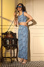 Blue Beautiful Printed Designer Ready to Wear Co-Ords Set Collection ClothsVilla.com