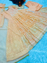 Load image into Gallery viewer, Designer Peach Color Thread Work Gown Clothsvilla