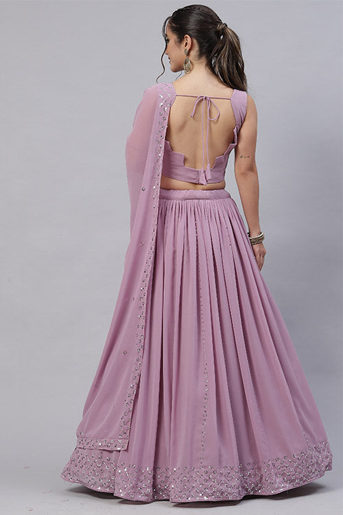 Dusty Pink Vibrant Color Exclusive Designer Lehenga Choli Collection ClothsVilla.com