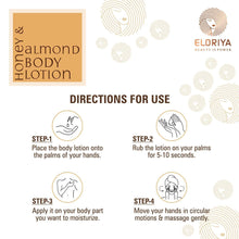 Load image into Gallery viewer, Eloriya Honey and Almond Body Lotion with Deep Moisturizing for Smooth and Pleasant Skin, 300 ml ELORIYA