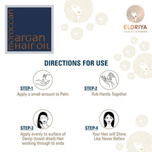 Load image into Gallery viewer, ELORIYA Moroccan Argan Hair Oil for Restores Shining and Strengthening of Hair for Men and Women, 100 Ml ELORIYA