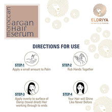 Load image into Gallery viewer, ELORIYA Moroccan Argan Hair Serum for Strong and Frizz-Free Hair, for Men and Women, 100 Ml ELORIYA
