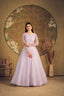 Exclusive Dress Designer Gown For Women Floral Bride Gown Indian Wedding Reception Gown Indian Suit Floral Anarkali Violet Gown ClothsVilla