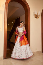 Load image into Gallery viewer, Fabulous White Sequins Embroidered Silk Party Wear Lehenga Choli ClothsVilla