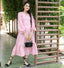 Fantastic Polka Dot Printed Light Pink Color Short Gown Clothsvilla
