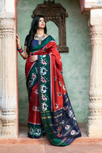 Load image into Gallery viewer, Gorgeous Brick Red Patola Silk Saree ClothsVilla