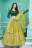 Graceful Floracance Green Gota Patti Embroidered Georgette Semi Stitched Lehenga Choli ClothsVilla