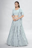 Gray Indian Georgette Lehenga Choli With Ruffle Dupatta For Indian Festival & Weddings - Sequence Embroidery Work, Clothsvilla