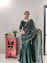 Load image into Gallery viewer, Green Lehenga Saree in Georgette With Sequence Work Clothsvilla