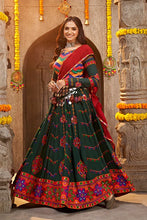 Load image into Gallery viewer, Green Embroidered Perfect Beautiful Navratri Special Chaniya Choli ClothsVilla.com