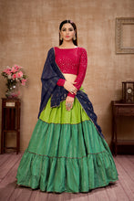 Load image into Gallery viewer, Green Sequins Cotton Wedding Wear Lehenga Choli ClothsVilla