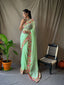 Georgette Sequins Designer Saree Soft Green Clothsvilla