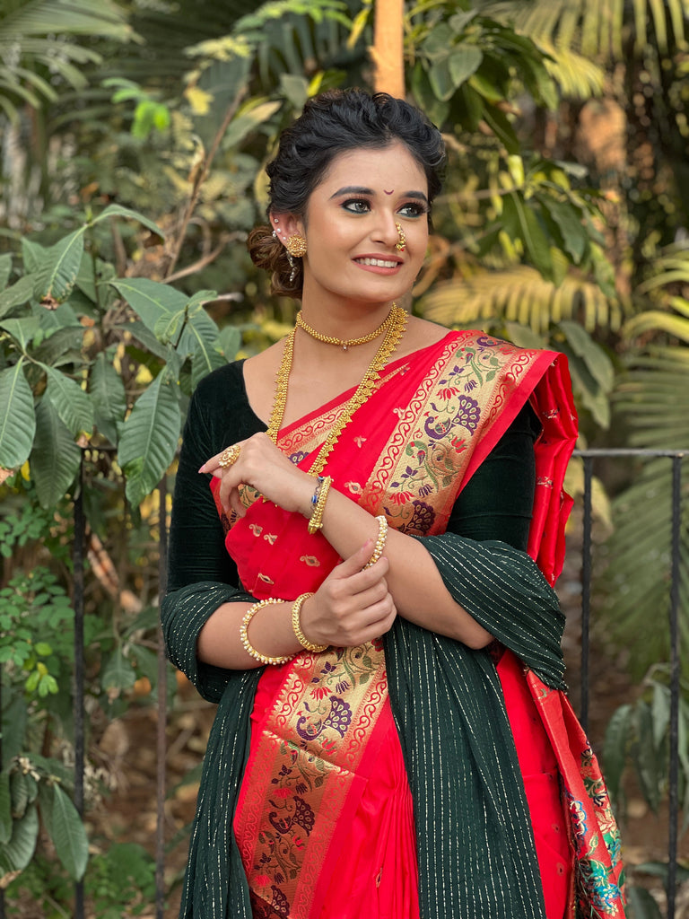 Anushka Pimputkar in Red Paithani Silk Woven Saree Clothsvilla