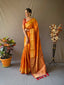 Patola Leheriya Woven Mustard Orange Clothsvilla