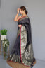 Soft Silk Woven Checks Navy Blue Clothsvilla