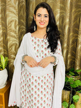 Load image into Gallery viewer, White Cotton Printed suit with attractive Lace Border ClothsVilla