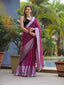 Pure Organza Embroidered Work Saree Grape Purple Clothsvilla
