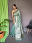 Organza Jaal Woven Saree Cyan Blue Clothsvilla