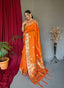 Paithani Silk Meenakari Peacock Zari Woven Saree Mustard Clothsvilla