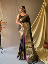 Load image into Gallery viewer, Suhasini Soft Silk Woven Saree Black Clothsvilla
