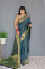 Bandhej Patola Woven Denim Blue Clothsvilla
