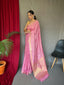 Shangrila Cotton Rose Gold Woven Saree Rose Pink Clothsvilla