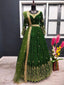Adorable Mehndi Color Sequence Work Velvet Gown Clothsvilla