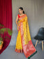 Yellow Saree in Banarasi Organza Silk Woven Clothsvilla