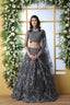 Indian Bridal Grey Lehenga Choli With Thread Embroidered Work And Stone Pasting, Soft Net For Women And Girls, Wedding & party Wears Lehenga ClothsVilla