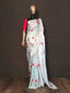 Sky Blue Color Digital Printed Japan Satin Saree Clothsvilla
