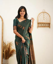 Load image into Gallery viewer, Precious Dark Green Soft Silk Saree With Classy Blouse Piece KP
