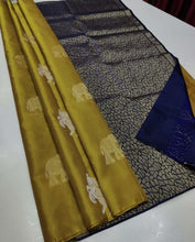 Load image into Gallery viewer, Demesne Mustard Soft Silk Saree With Mesmerising Blouse Piece KP