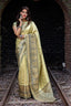 Light Green Embroidered Banarasi Silk Saree With Blouse ClothsVilla