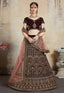 Maroon Adorable Designer Pure Velvet Semi Stitched Lehenga Choli For Wedding Wear Clothsvilla