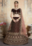 Maroon Adorable Designer Pure Velvet Semi Stitched Lehenga Choli For Wedding Wear Clothsvilla