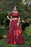 Maroon Floral Crepe Party Wear Lehenga Choli With Dupatta ClothsVilla