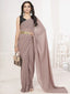 Mauve Ready to Wear One Minute Lycra Saree ClothsVilla