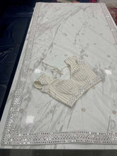 Load image into Gallery viewer, Mirror Work Georgette Elegant Off-White Lehenga Choli Clothsvilla