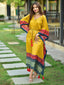 Mustard Color Digital Bandhej Print Pure Gaji Silk Kaftan Clothsvilla