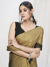 Load image into Gallery viewer, Olive Green-Brown Ready to Wear One Minute Lycra Saree ClothsVilla